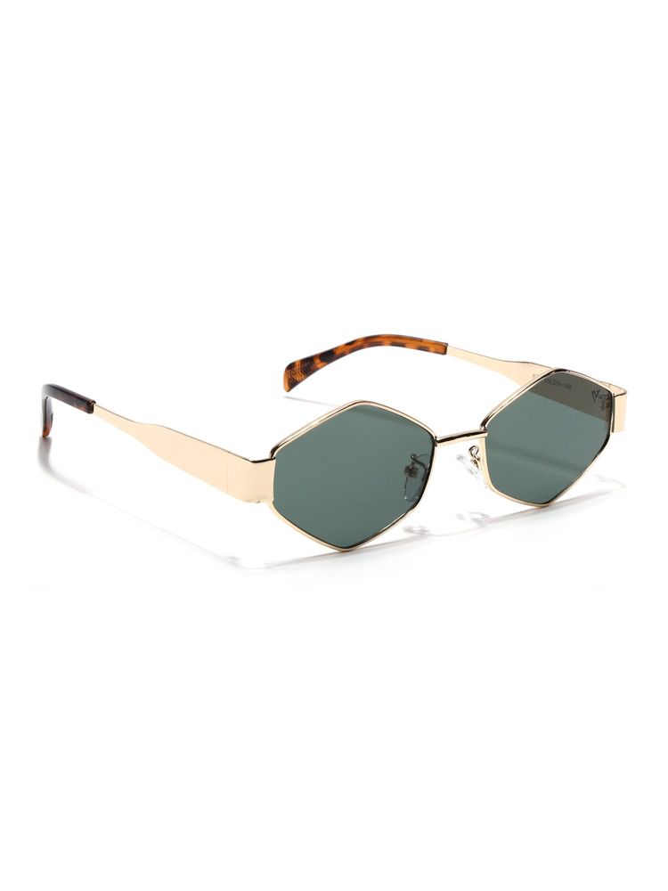 Voyage Unisex Irregular Green Lens Gold Frame Sunglasses - MG7392 (55)-picture-20