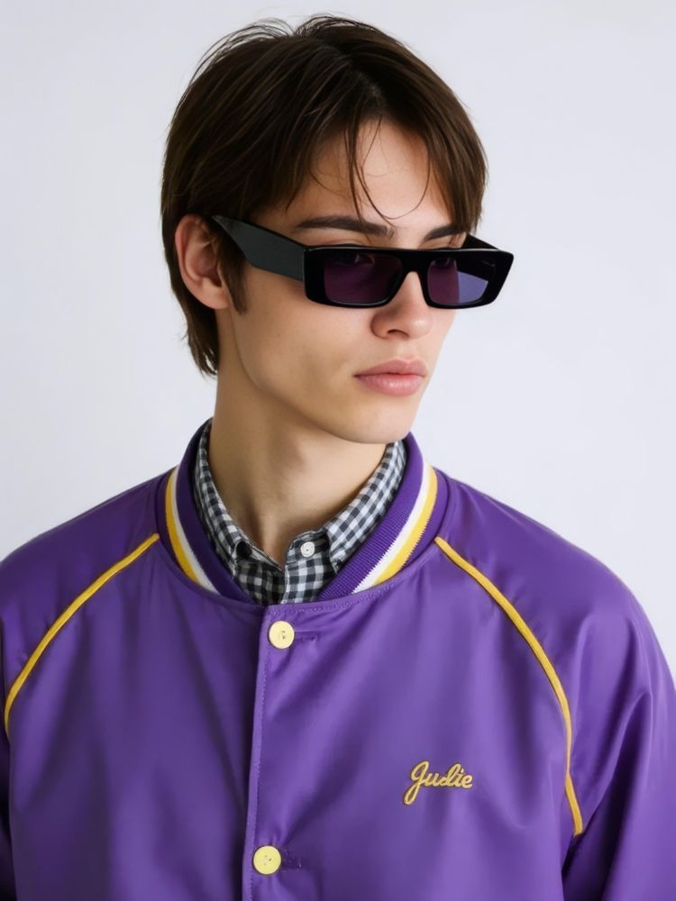 TED SMITH Unisex Brow line Rectangle Black UV Protected Sunglasses-image-14