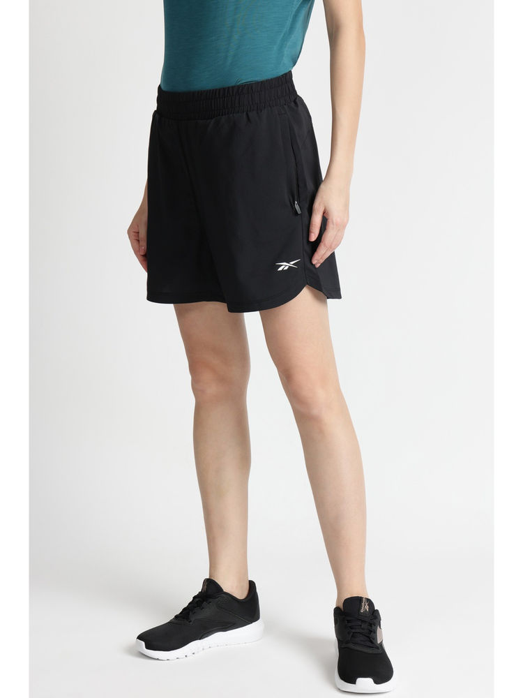 Reebok Black Polyester Blend Fit Solid Shorts-picture-20