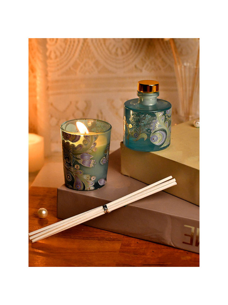 Tayhaa Blue Golden Aura Scented Candle with Fragnance-picture-46