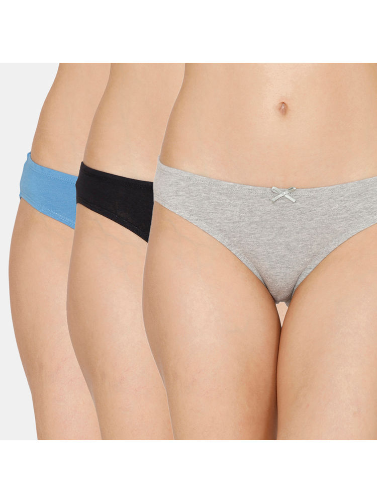 Zivame Bikini Low Rise Full Coverage Anti-Microbial Panty (Pack of 3) -Assorted (XL)-picture-33