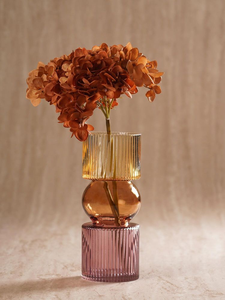 Pure Home + Living Multi-Color Ambre Ombre Shaped Glass Vase-image-38
