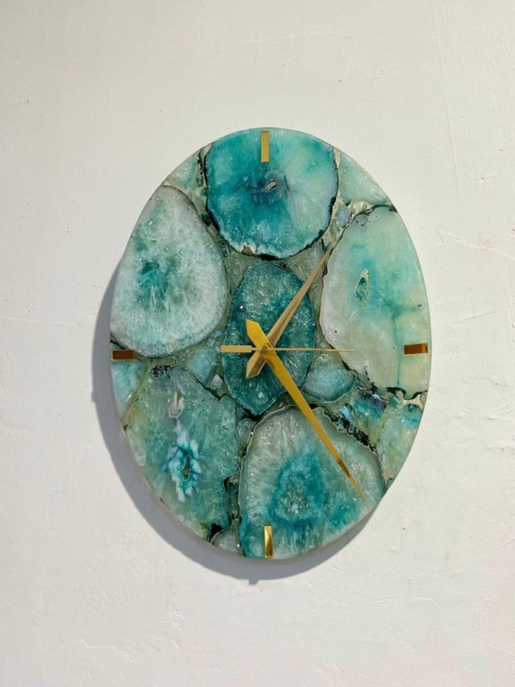Homearte Agate Round Wall Clock - Green-picture-22