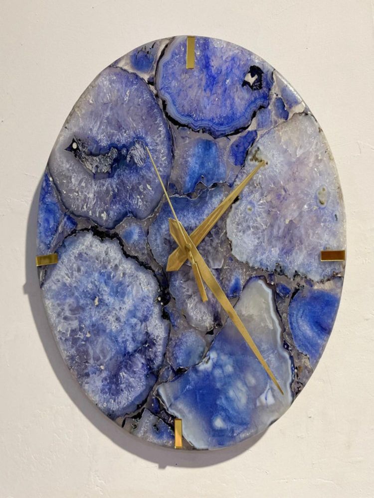 Homearte Agate Round Wall Clock - Blue-picture-10