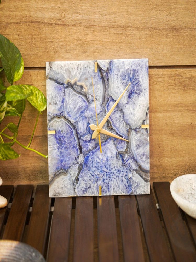 Homearte Agate Square Wall Clock - Blue-picture-23