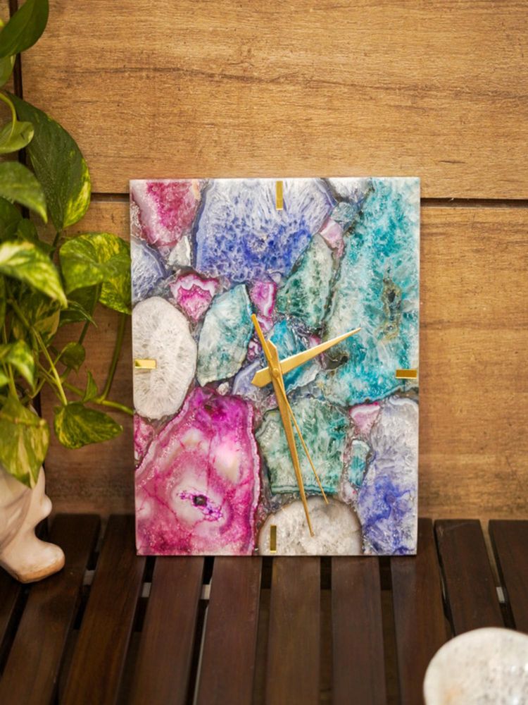 Homearte Agate Square Wall Clock - Multi-Color-picture-12