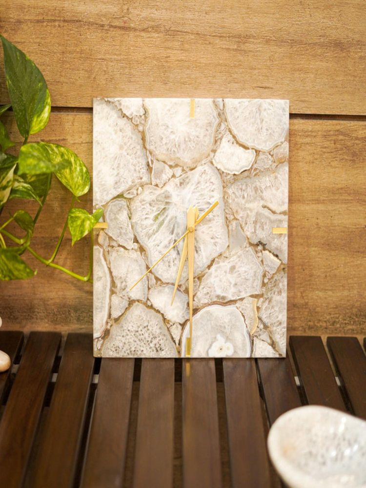 Homearte Agate Square Wall Clock - Beige-picture-17