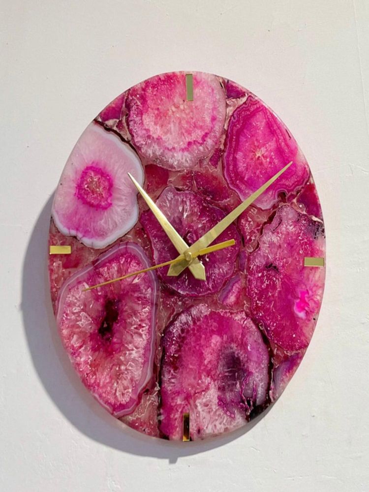 Homearte Agate Round Wall Clock - Pink-picture-15