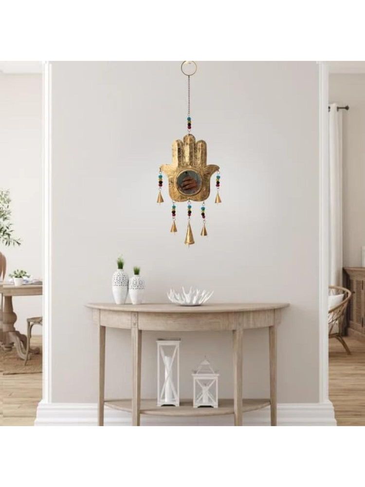 JASMEY HOMES Gold Designer Hamsa Mirror Wall Hanging-picture-1