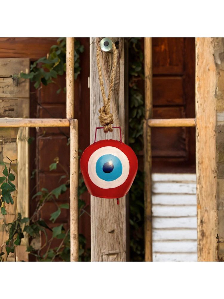 JASMEY HOMES Red Evil Eye Cow Bell For Wall Decor-picture-29