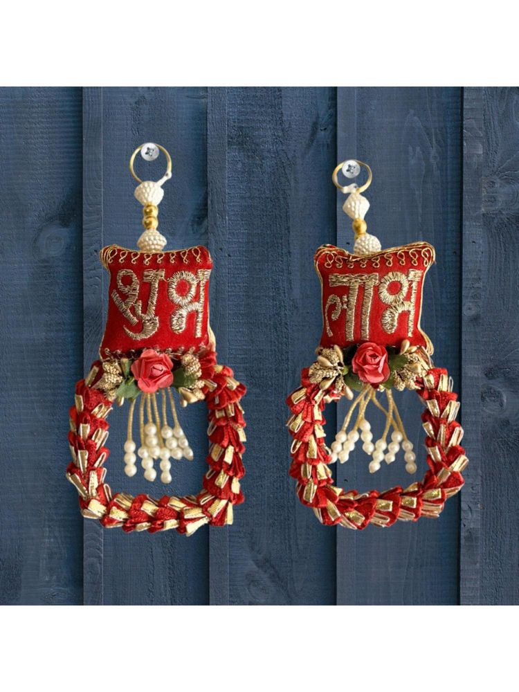 JASMEY HOMES Red Beautiful Handmade Subh Labh Hanging-picture-4
