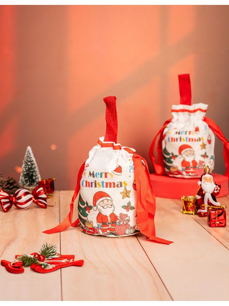 THE ZAPPY BOX Red Canvas Drawstring Christmas Gift Bag-image-25