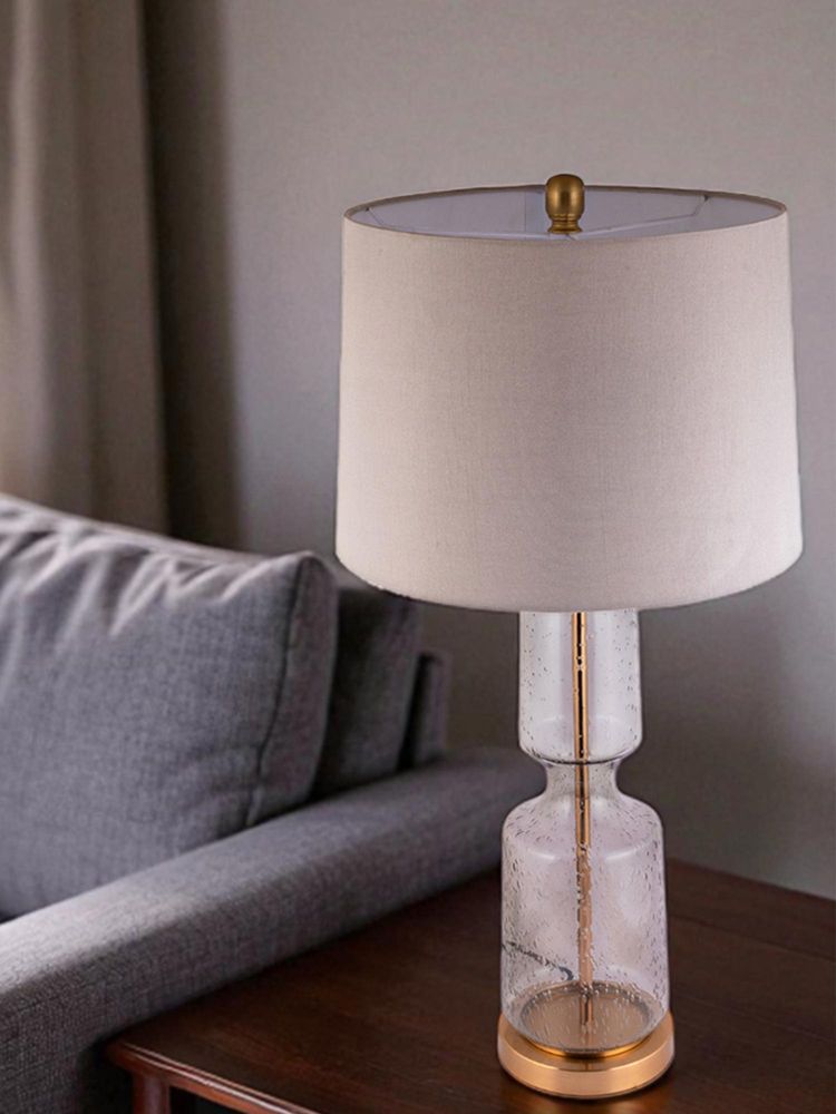 Aarvi Decor Beige Glass Decorative Celeste Luxe Lamp-image-3