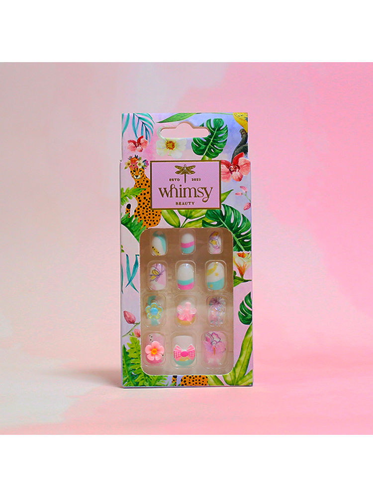 Whimsy Beauty Safe, Quick Fix, Lightweight Press On Nails For Girls (Butterfly)-image-49