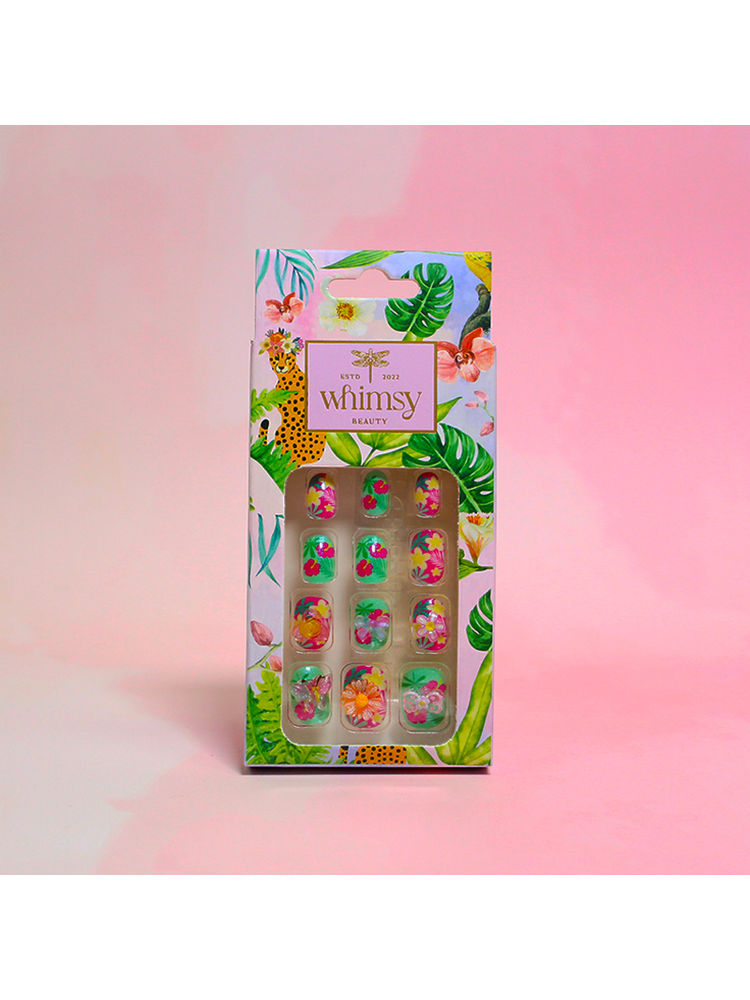 Whimsy Beauty Safe, Quick Fix, Lightweight Press On Nails For Girls (Floral)-image-48