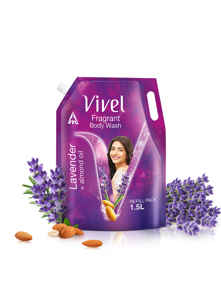 Vivel Fragrant Body Wash Lavender & Almond Oil Shower Gel Supersaver XL Refill Pouch-picture-20