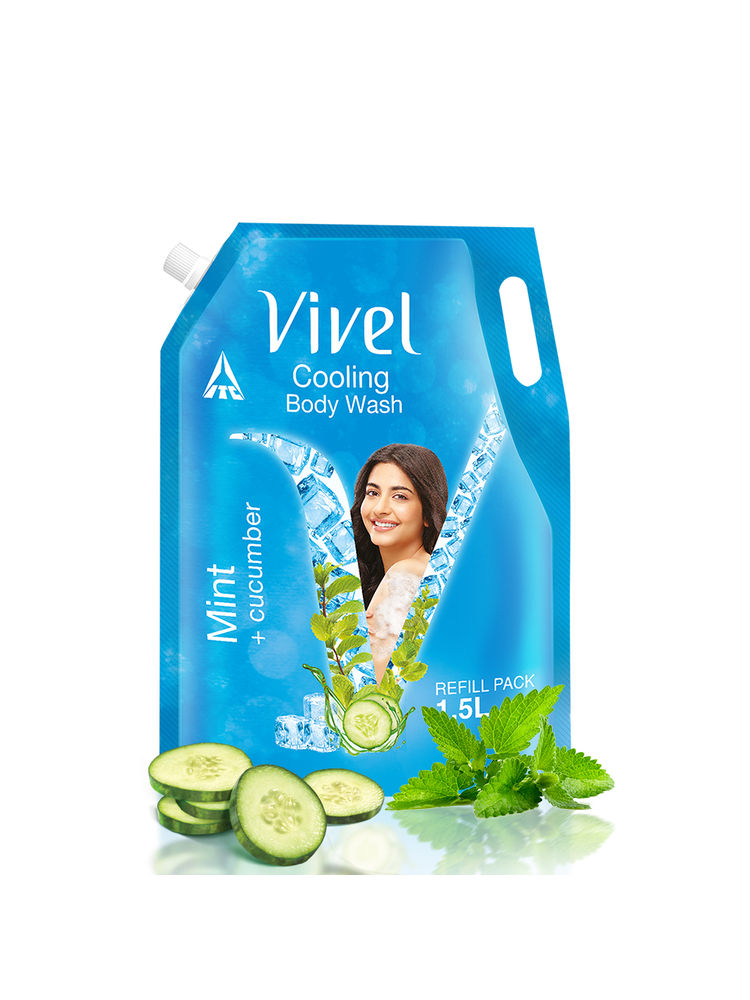 Vivel Cooling Body Wash Mint & Cucumber Moisturizing Shower Gel Supersaver XL Refill Pouch-image-16