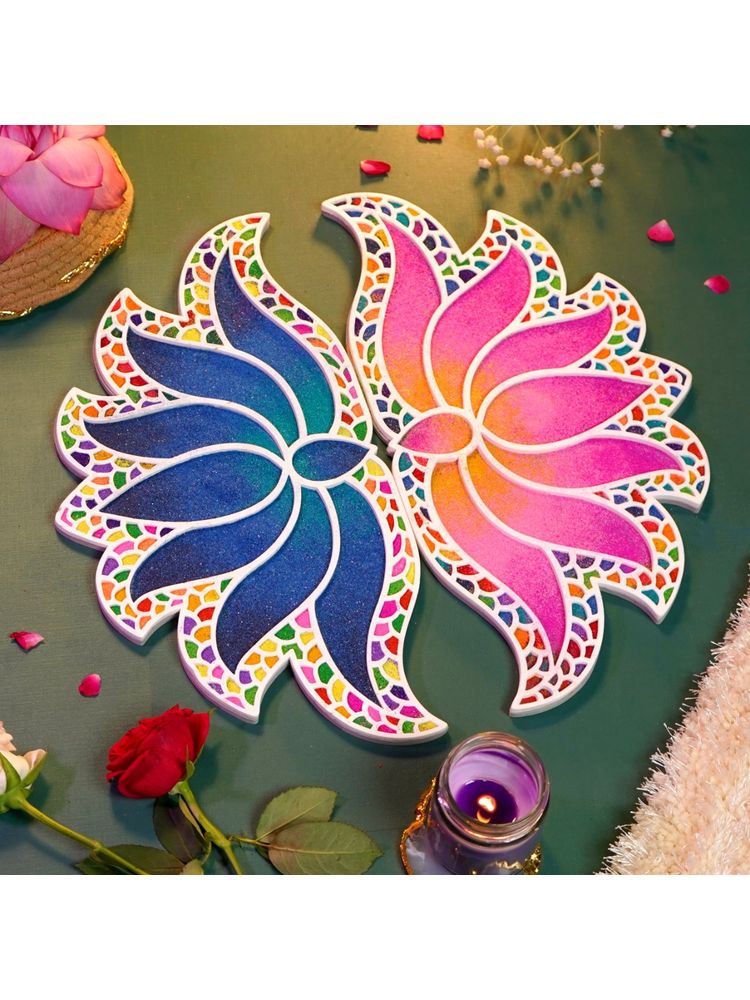Island Rangoli Lakshmi Rangoli (Set Of 2) Floatable Mat Rangoli-image-44