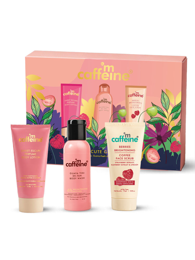 MCaffeine Berry Cute Glow Kit - Guava Tini + Sweet Escape Perfume Body Lotion + Berries Face Scrub-image-45
