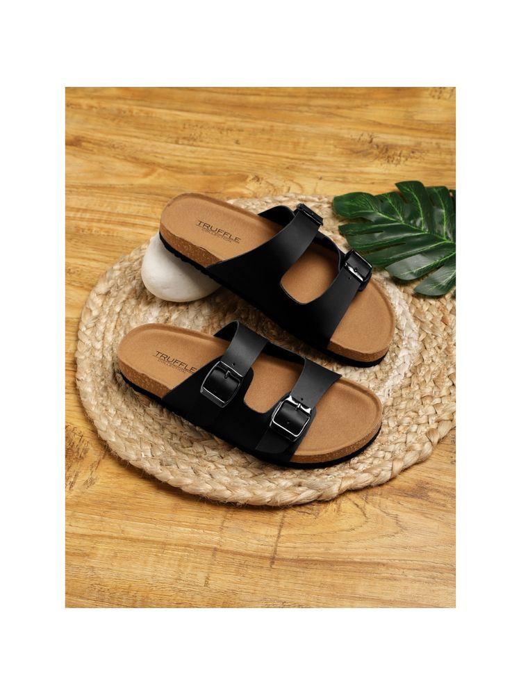 Truffle Collection Black Solid Flats-picture-37