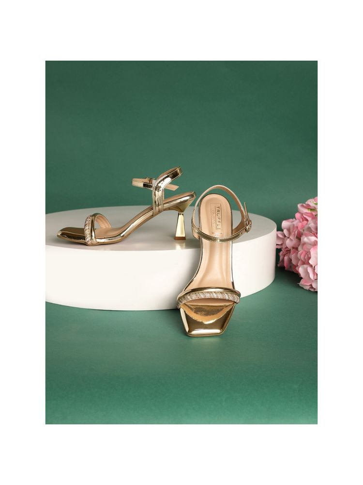 Truffle Collection Gold Embellished Heels