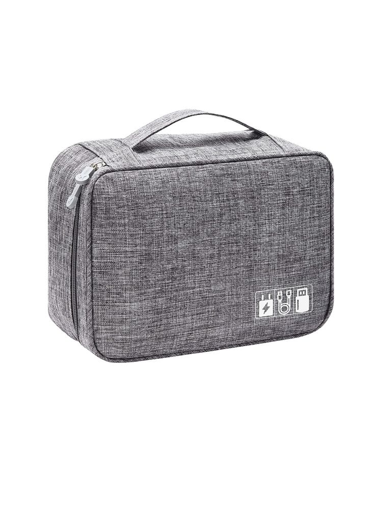 Awestuffs Grey Travel Electronic Accessories Gadget Organizer-image-4