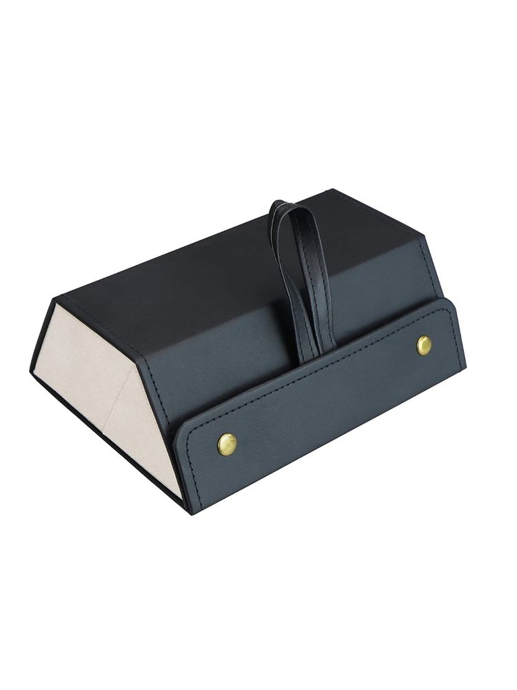 Awestuffs Black 3 Slots Foldable PU Leather Jewellery Watch and Sunglasses Organizer-picture-30