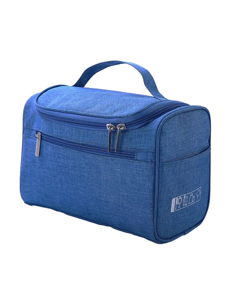 Awestuffs Blue Hanging Travel Toiletry Kit Rugged with Mesh Pockets Make Up Organizer Bag-image-45