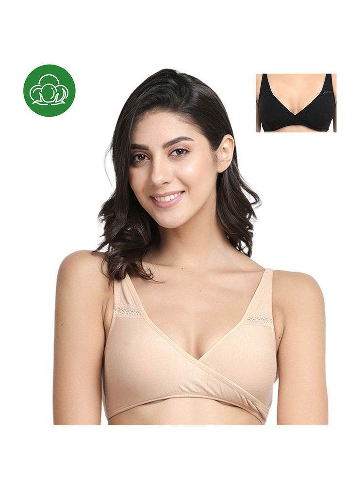 Inner Sense Organic Antimicrobial Sleeping/Feeding Bra Pack Of 2 - Multi-Color-picture-4
