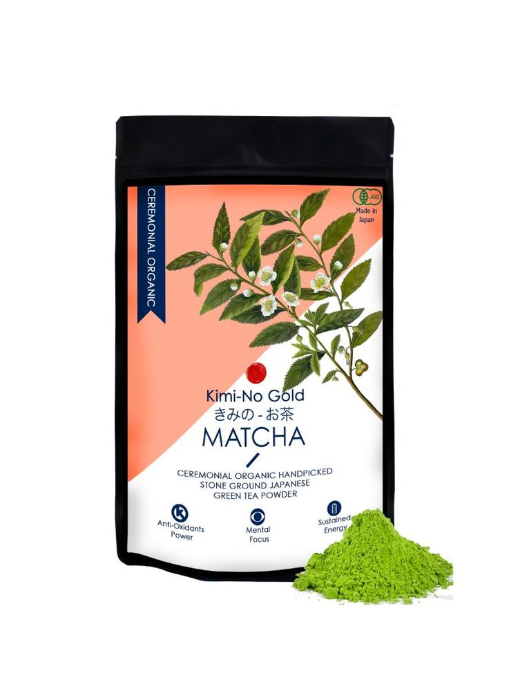 KimiNo Gold Japanese Organic Ceremonial Grade Matcha Green Tea Powder With Free Recipe Ebook