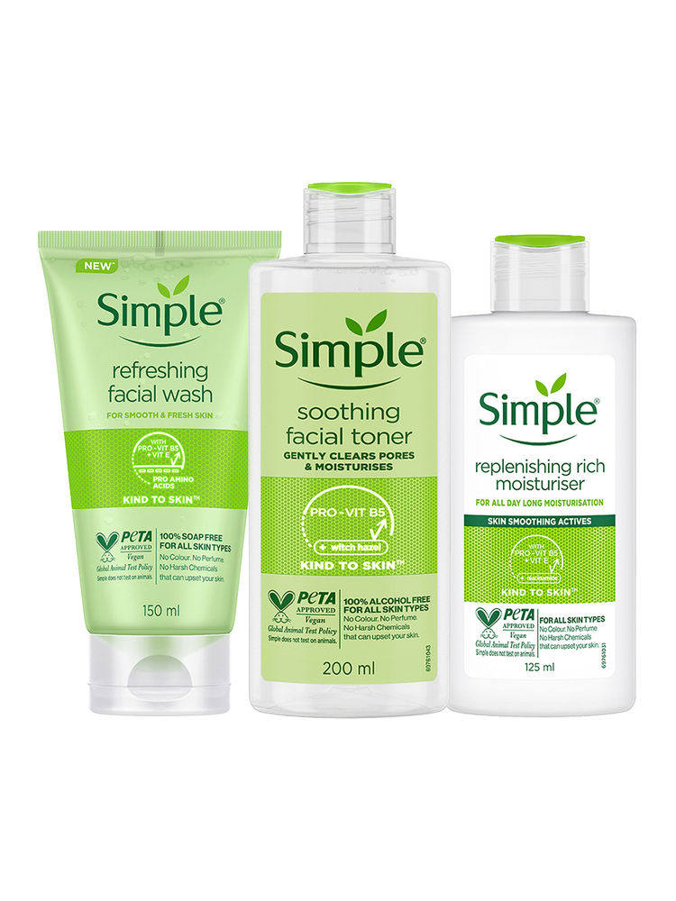 Simple Kind To Skin Refreshing Facial Wash + Soothing Facial Toner + Replenishing Rich Moisturiser-picture-17