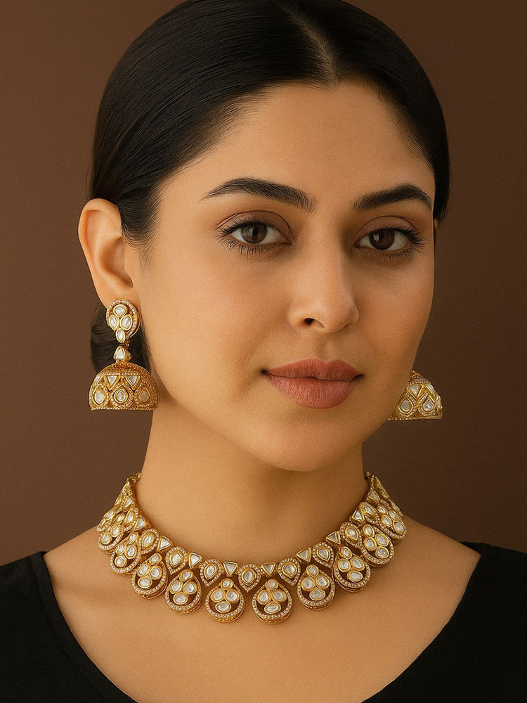Treemoda White Brass Stones Jewellery Set-picture-20