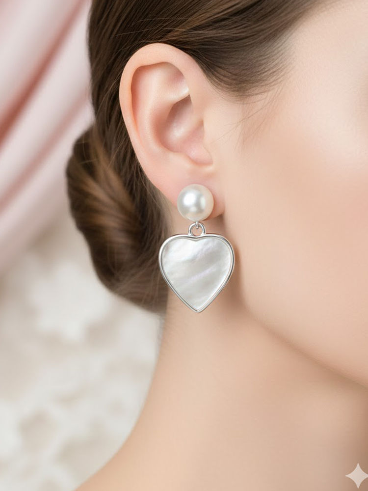 925 SILLER White Sterling Silver Stones Drops & Danglers Earring-picture-22
