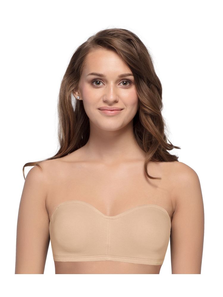 Enamor A019 Perfect Shaping Wirefree Cotton Strapless Bra Non-Padded Full Coverage - Skin-picture-23