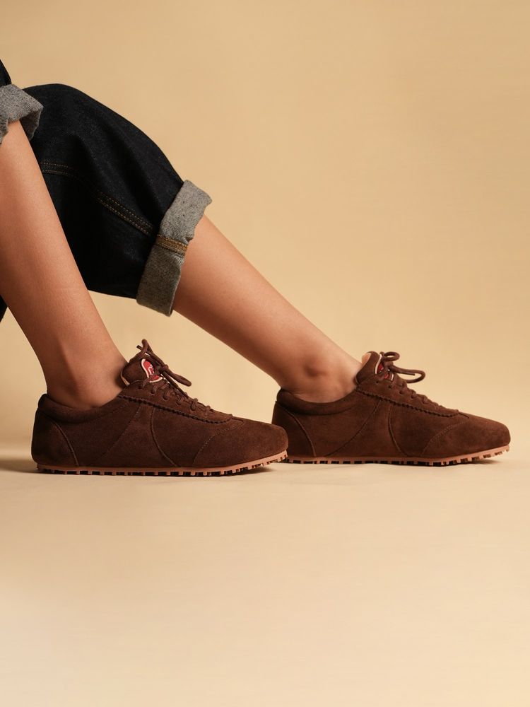 Theater Women Combat Bear Dark Brown Suede Sneakers-picture-26
