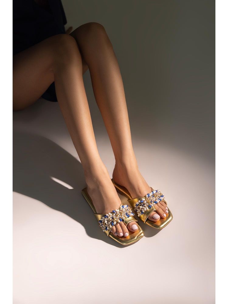 MYRA Lady Di Gold Flats-picture-0