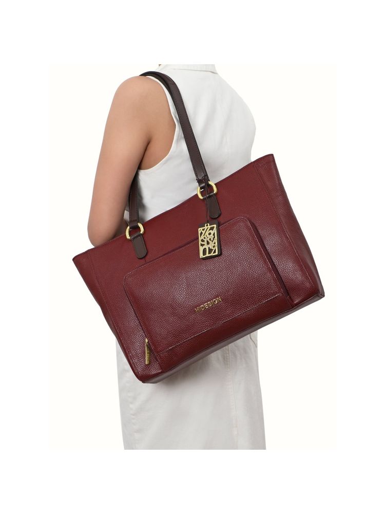 Hidesign Womens Red Changi-03 Casual Shoulder Bag (L)-image-16