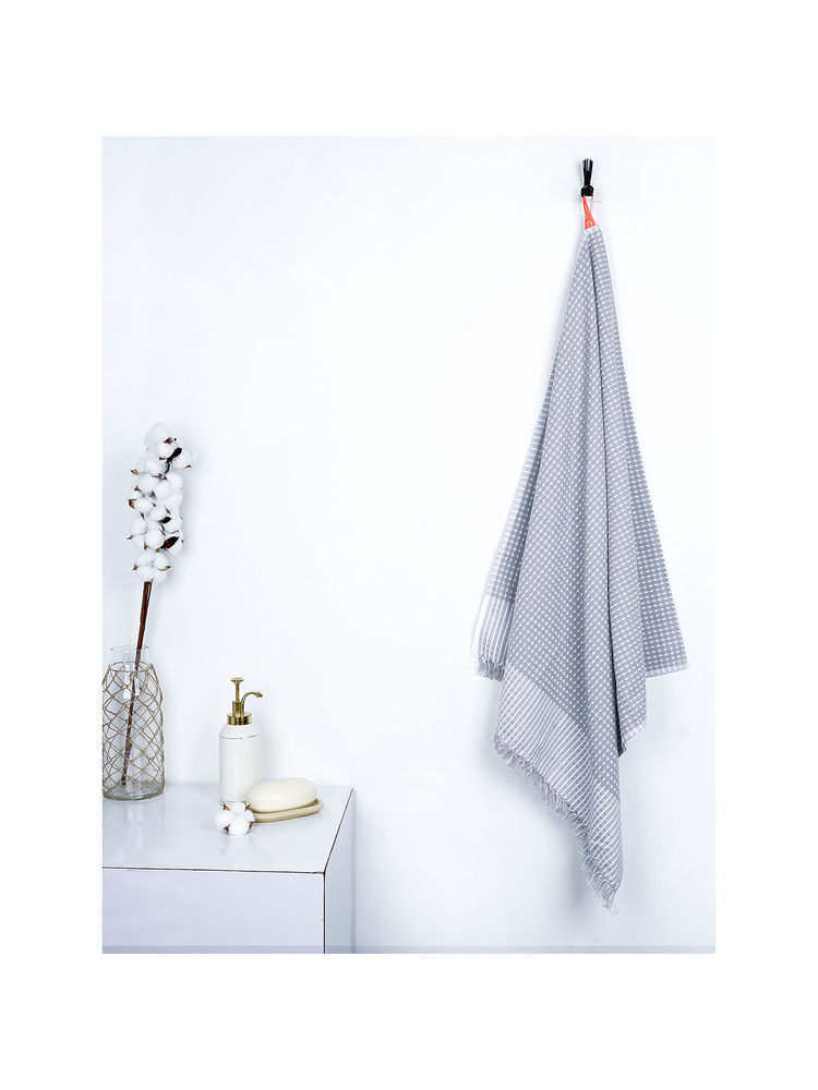 Doctor Towels The Bath Community Grey Cotton Honey Comb Medium Bath Towel (Pack of 1)-picture-28