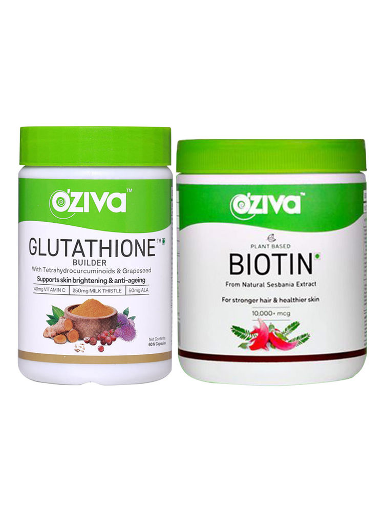 OZiva Skin Nourishment Combo (OZiva Plant Based Biotin + Glutathione Builder)
