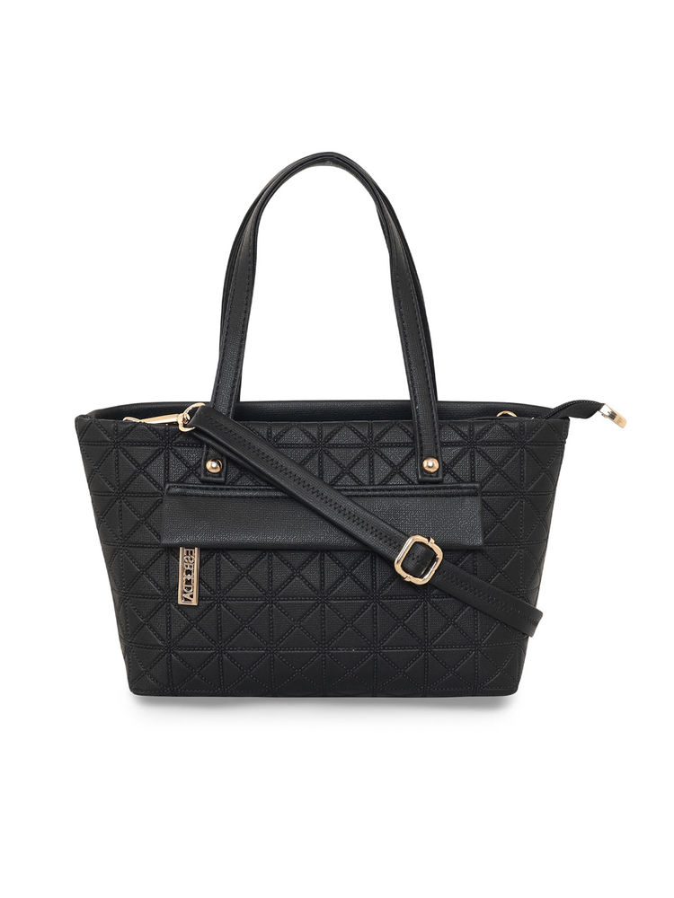 ESBEDA Black Color Embossed Texture Small Handbag For Women (M)-picture-25