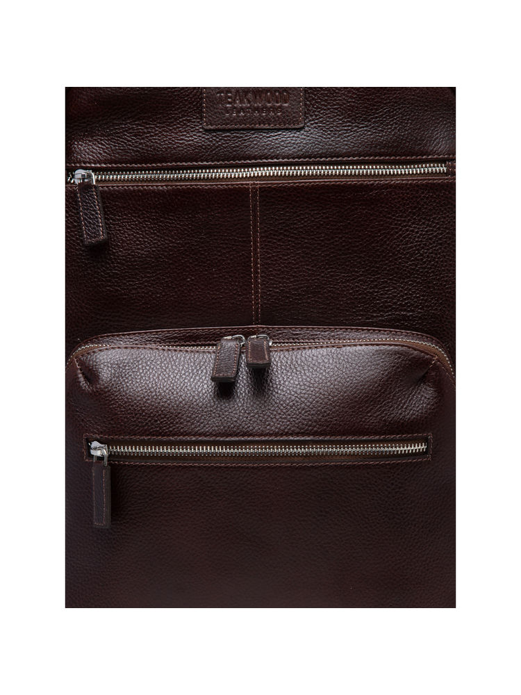 Teakwood Unisex Brown Solid Medium Leather Backpack-picture-19