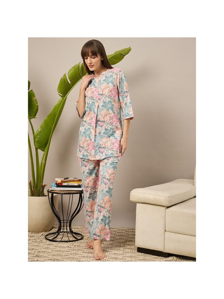 July Nightwear Cotton Multi-Color Printed Top with Pyjama (Set of 2)-picture-16