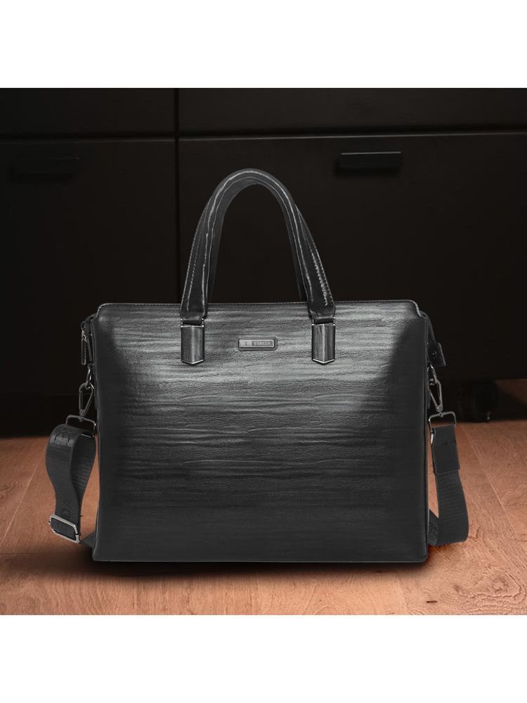 ESBEDA Black Smart Carry Laptop Bag With Detachable Strap (M)-image-47