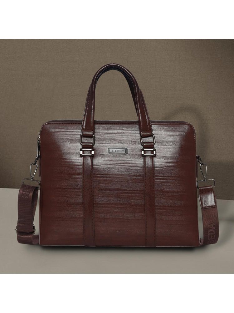 ESBEDA Brown Metropro Laptop Office Bag With Detachable Strap (M)-picture-10