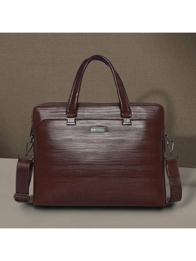 ESBEDA Brown Urban Classic Laptop Bag With Detachable Strap-image-47