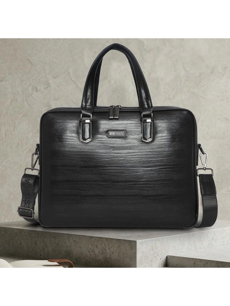 ESBEDA Black Daily Office Laptop Bag With Detachable Strap-image-45
