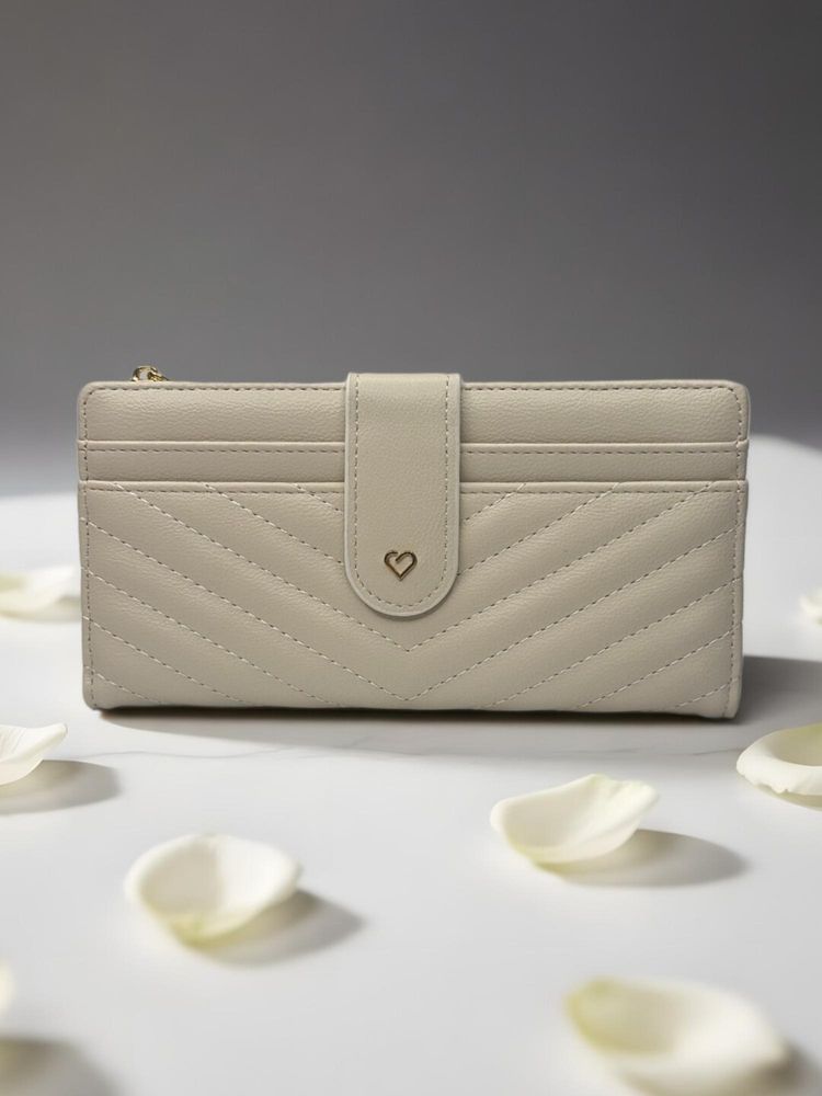 CrossKulture Women Cream Self Design Wallet-picture-24