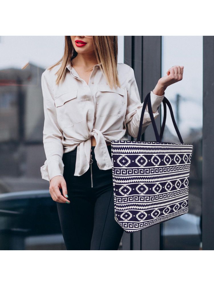 Earth Bags Jute Tote Bag With Zipper (Navy Blue)-image-47