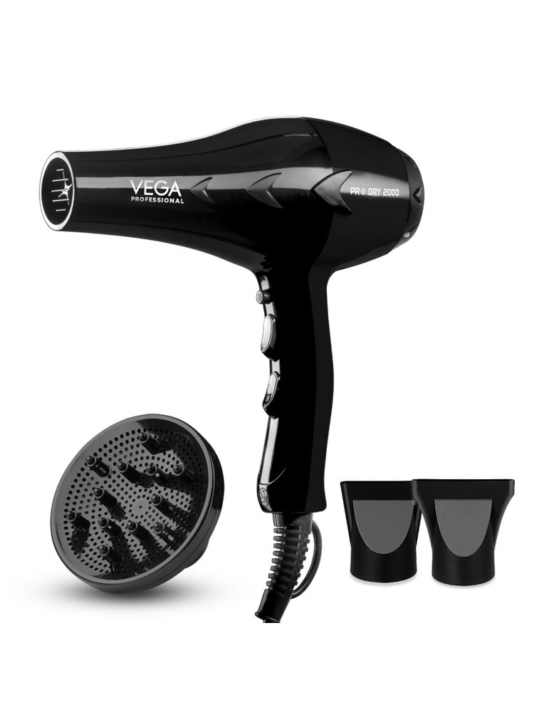 VEGA Professional VPVHD-13 Pro Dry 2000 Watts Hair Dryer - Black