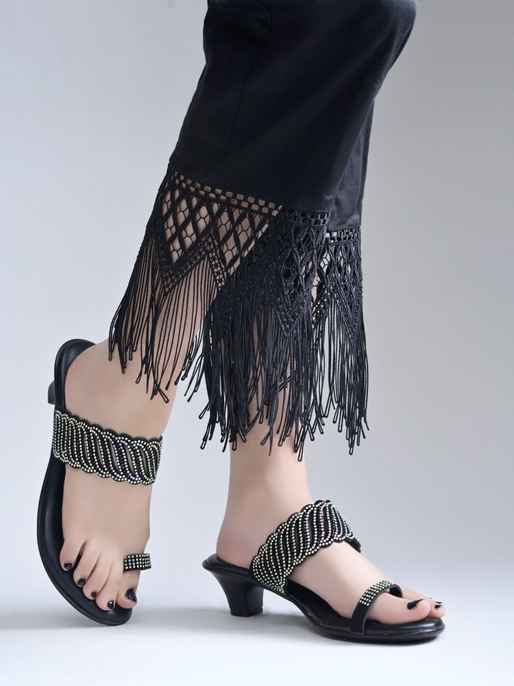 Shoetopia Women Black Block Heels-image-17